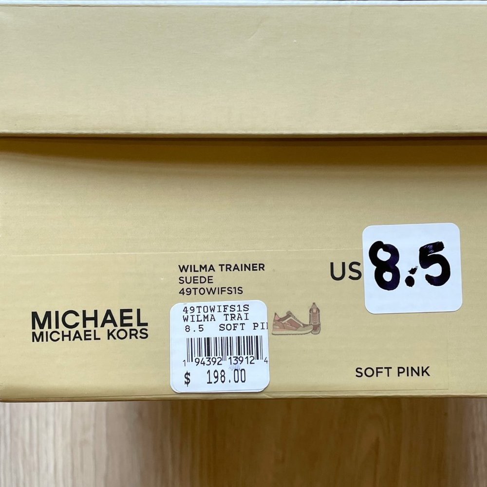 Michael Kors Wilma Suede & Logo Trainer – Soft Pink – Size 8.5 - Picture 10 of 10